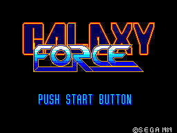 Galaxy Force title screen for Sega Master System